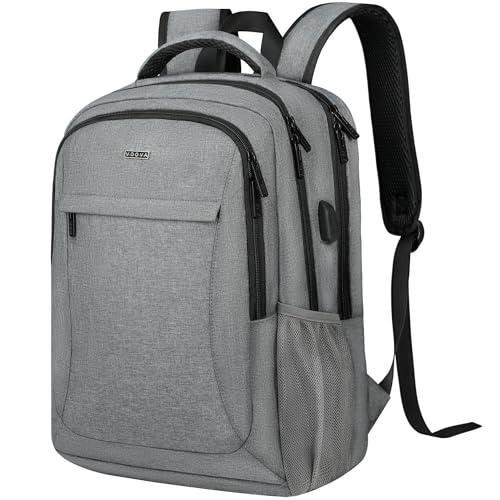 Voova Travel Laptop Backpack Business Work Laptop Backpack for Women Men with USB Charging Port Waterproof Slim Durable College Computer Bag Fits 156 Inch Laptops and Notebook Grey - Image 1