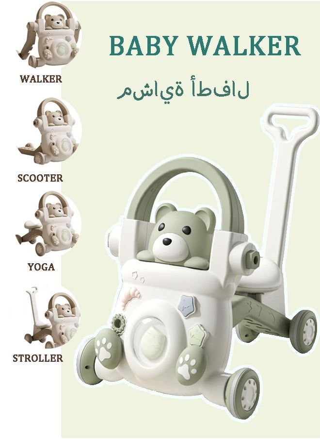 Generic - Baby Walker, Foldable Multi-Function Baby Walker, Early Childhood Activity Center, 4-In-1 Toddler Walker, Learn To Sit Or Push, Adjustable Speed, Rear Wheels, Safety Bumper, Removable Seat, Adjustable Height - Image 1