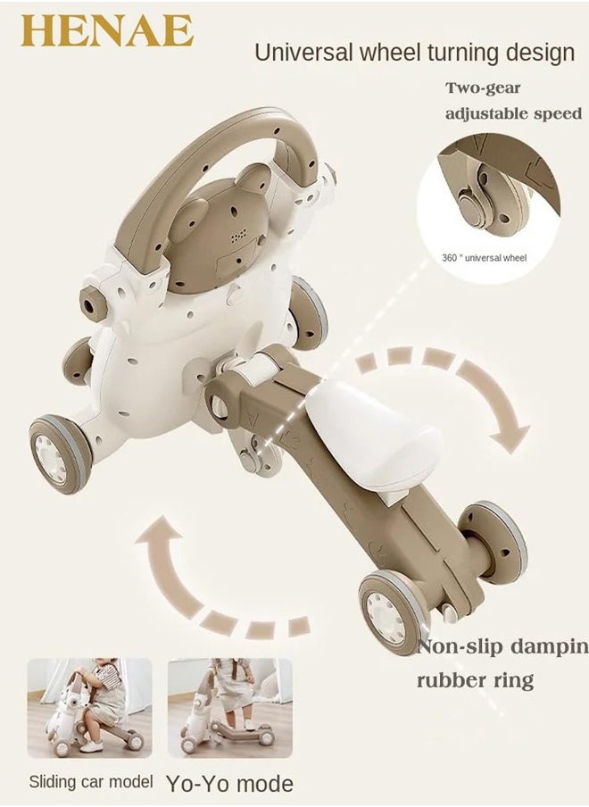 Generic - Baby Walker, Foldable Multi-Function Baby Walker, Early Childhood Activity Center, 4-In-1 Toddler Walker, Learn To Sit Or Push, Adjustable Speed, Rear Wheels, Safety Bumper, Removable Seat, Adjustable Height - Image 1