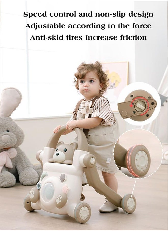 Generic - Baby Walker, Foldable Multi-Function Baby Walker, Early Childhood Activity Center, 4-In-1 Toddler Walker, Learn To Sit Or Push, Adjustable Speed, Rear Wheels, Safety Bumper, Removable Seat, Adjustable Height - Image 1