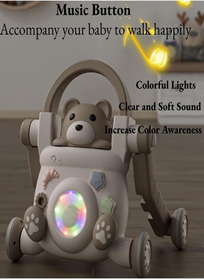 Generic - Baby Walker, Foldable Multi-Function Baby Walker, Early Childhood Activity Center, 4-In-1 Toddler Walker, Learn To Sit Or Push, Adjustable Speed, Rear Wheels, Safety Bumper, Removable Seat, Adjustable Height - Image 1
