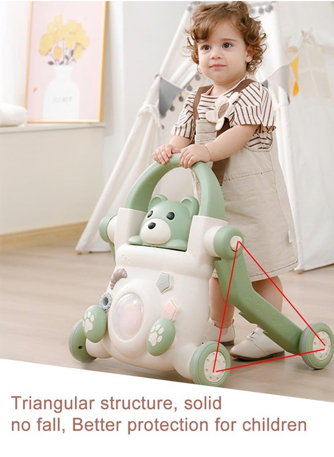 Generic - Baby Walker, Foldable Multi-Function Baby Walker, Early Childhood Activity Center, 4-In-1 Toddler Walker, Learn To Sit Or Push, Adjustable Speed, Rear Wheels, Safety Bumper, Removable Seat, Adjustable Height - Image 1