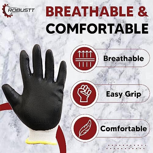 Robustt Nylon Nitrile Coated Industrial Safety Hand Gloves(Pack of 1) Anti-Cut | Cut Resistant | Heat Resistant | Industrial Use | for Finger and Hand Protection. - Image 3