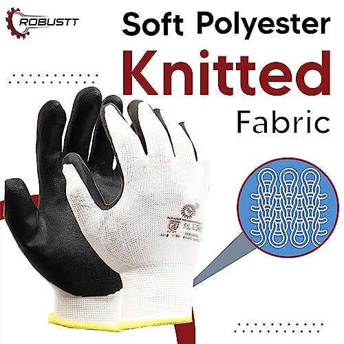 Robustt Nylon Nitrile Coated Industrial Safety Hand Gloves(Pack of 1) Anti-Cut | Cut Resistant | Heat Resistant | Industrial Use | for Finger and Hand Protection. - Image 2