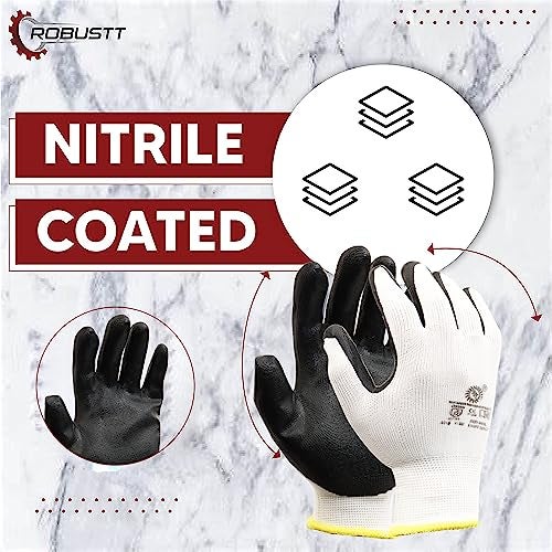 Robustt Nylon Nitrile Coated Industrial Safety Hand Gloves(Pack of 1) Anti-Cut | Cut Resistant | Heat Resistant | Industrial Use | for Finger and Hand Protection. - Image 5