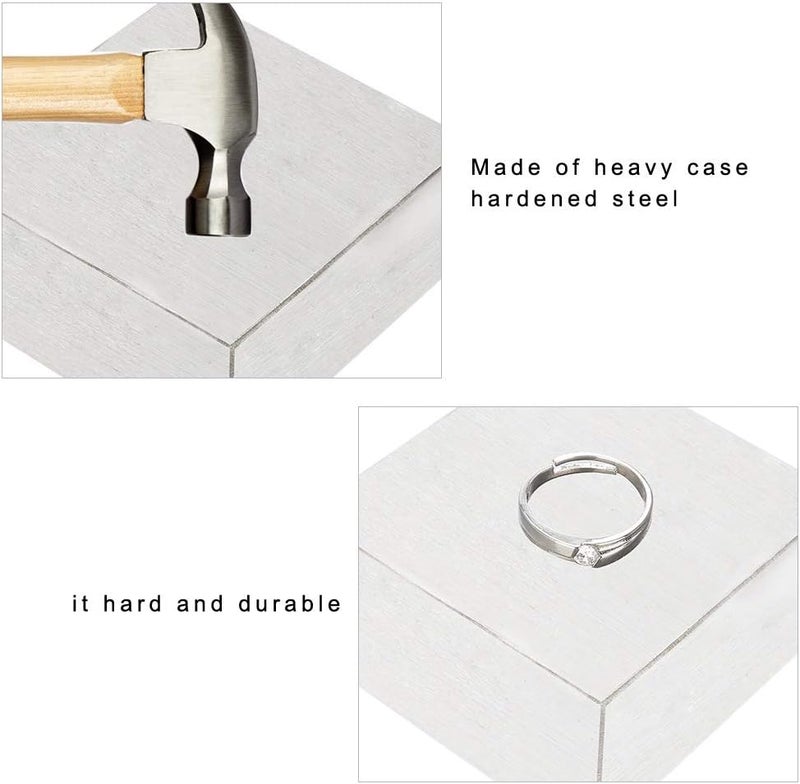 woobles 6.3 * 6.3 * 3cm Metal Steel Bench Block Metal Anvil Square Tool Solid Bench Block for Jewelry Making Steel Bench Block Solid Metal Bench Block Wire Hardening and Wire Wrapping Tool - Image 5