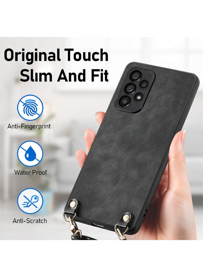 erorex Case For Samsung Galaxy Note10 Vintage Leather PC Back Cover Phone Case with Crossbody Strap - Image 5