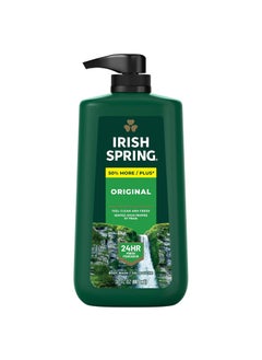 Irish Spring Original Moisturizing Body Wash for Men 24Hour Fresh Face and Body Wash Mens Body Wash Biodegradable Ingredients Paraben Free Cool Fresh Scent 30 fl oz Pump Bottle