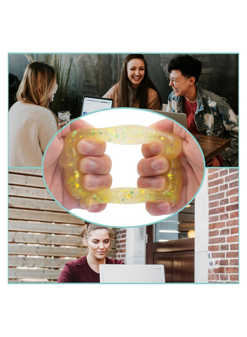 SYOSI Wearable Stress Relief Toys, 2 Pack Donut Squishy Stress Relief Toys, Crystal Glitter Bracelet Soft Fidget Toys, Kids Party Favors, Classroom Rewards, Goody Bag Stuffers, for All People of All Ages  - Image 5