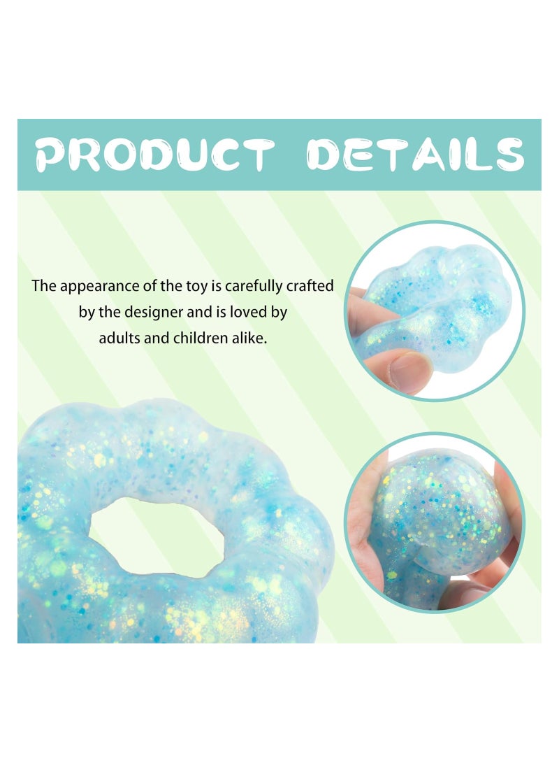SYOSI Wearable Stress Relief Toys, 2 Pack Donut Squishy Stress Relief Toys, Crystal Glitter Bracelet Soft Fidget Toys, Kids Party Favors, Classroom Rewards, Goody Bag Stuffers, for All People of All Ages  - Image 2