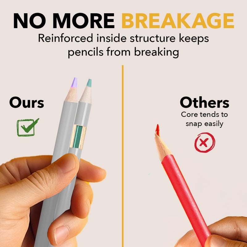 Castle Art Supplies 48 Metallic Colored Pencils Set with Extras | Quality Wax Cores with Shimmering Shades for Professional, Adult Artists, Colorists | in Strong Carry-Anywhere Zipper Case - Image 5