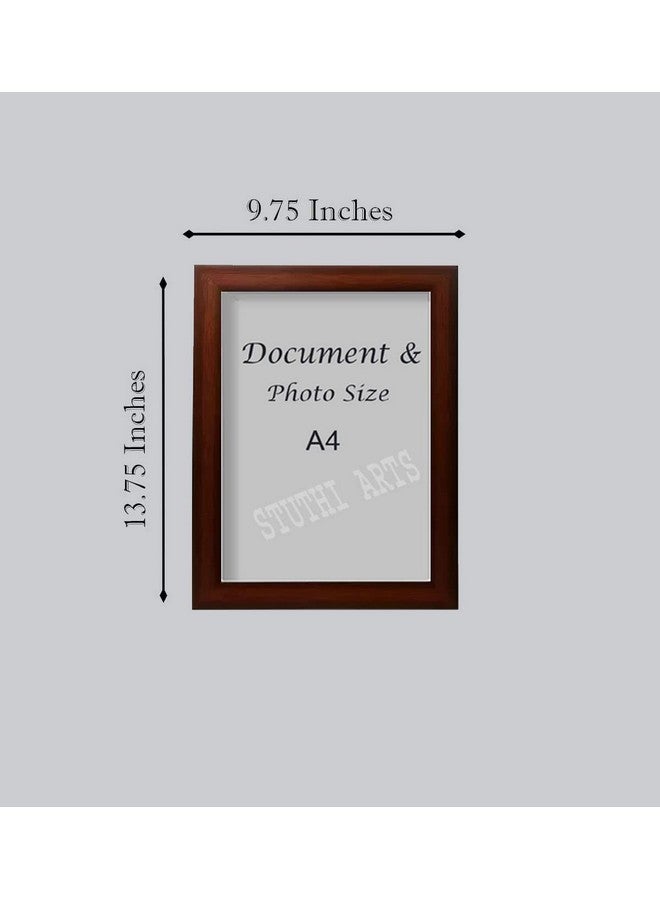 Stuthi Arts A4 size Certificate Document & Photo Brown Wall wood photo frames (Colour - Brown & Size - A4) (A4, 5), Rectangular - Image 2