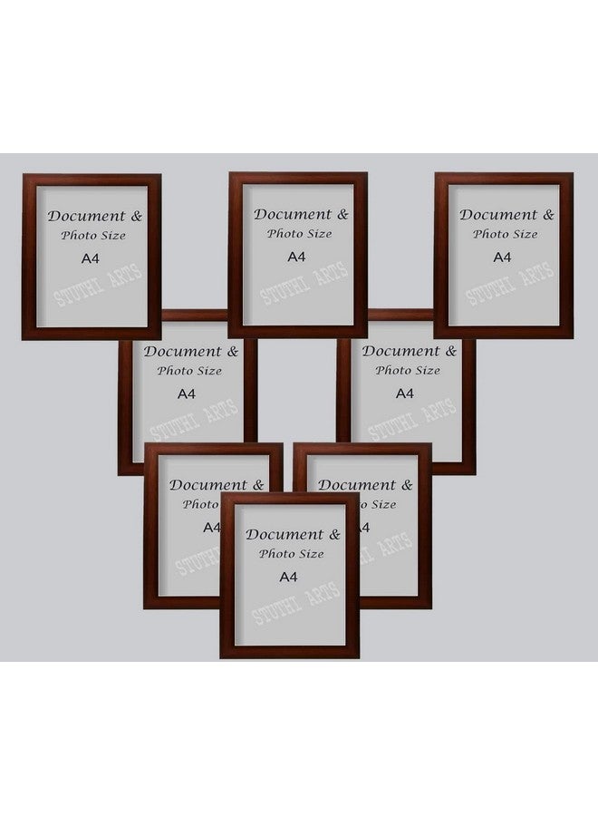 Stuthi Arts A4 size Certificate Document & Photo Brown Wall wood photo frames (Colour - Brown & Size - A4) (A4, 5), Rectangular - Image 1