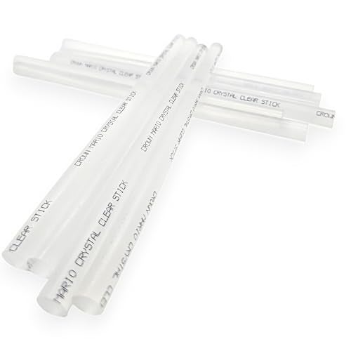 Crown Crystal Clear Hot Melt Glue Stick | Super Strong Gumming for DIY Art & Craft Projects | Transparent | 220mm x 11mm | Pack of 20 - Image 1
