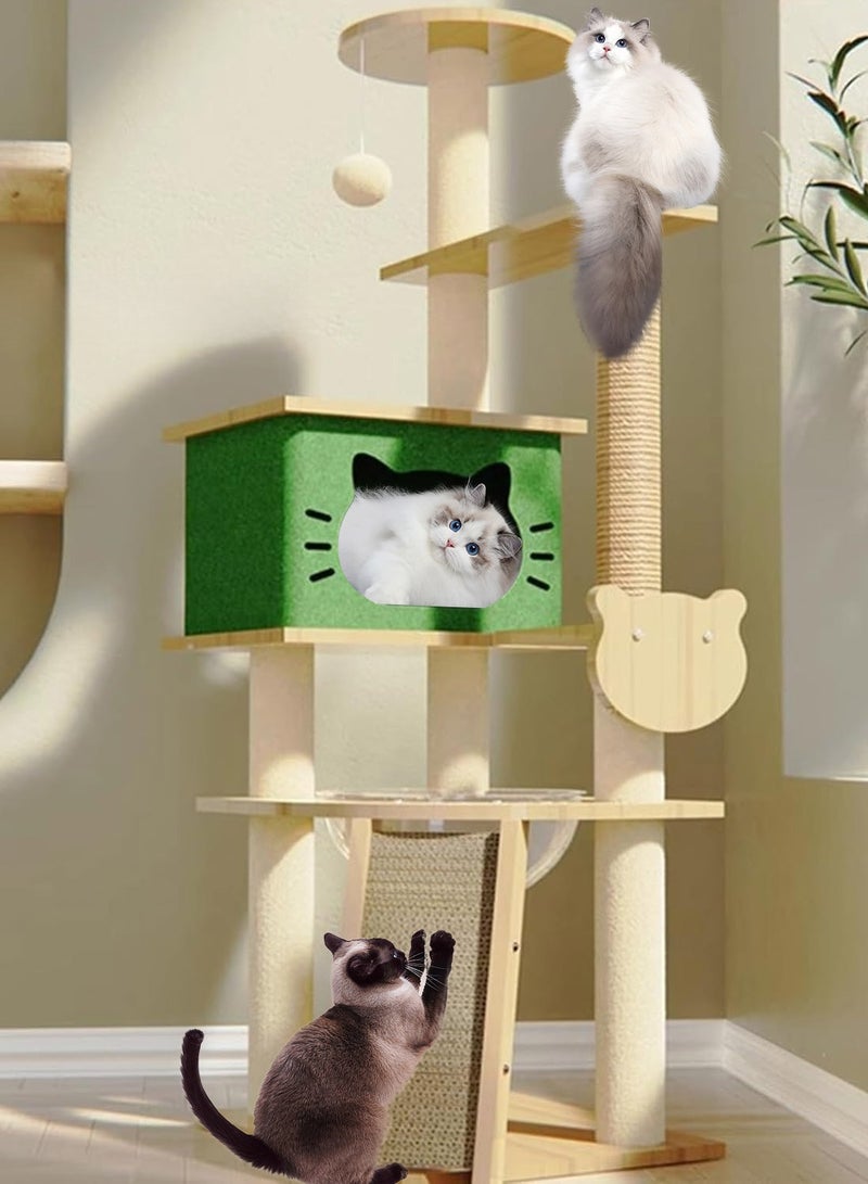 Kidle Cat Tree Cat Climbing Frame with Space Capsule Cat Scratching Post Cat Toys - Image 2