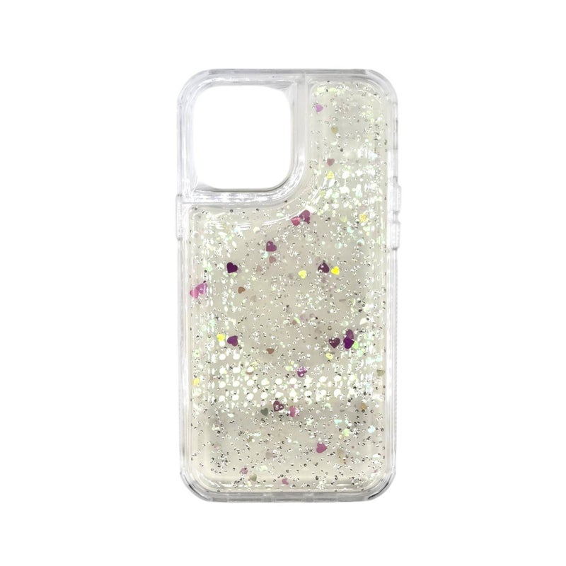 TEXOS CA-06 Sparkle Heart Glitter Phone Case for iPhone 14 Pro - Image 1