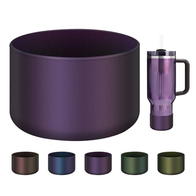 BKBY Chameleon Silicone Water Bottle Boot, Compatible with Stanley Tumbler 20 30 40oz & Hydroflask 12-24oz, Fit More Bottle/Tumblers 2.8-2.95in Bottom Anti-Slip Protector Rubber Sleeve - Image 1