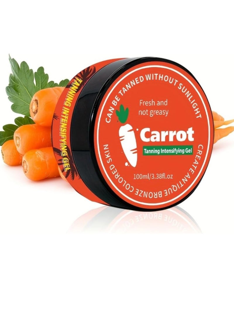 Hllozzi 100ml Carrot Tanning Gel for Men and Women Create Bronze Skin Extreme Intensive Tanning Soft Gel Tanning Lotion Accelerator Tanning Cream Self Tanner Gel for Skin Tanning Sunless Tanner - Image 2