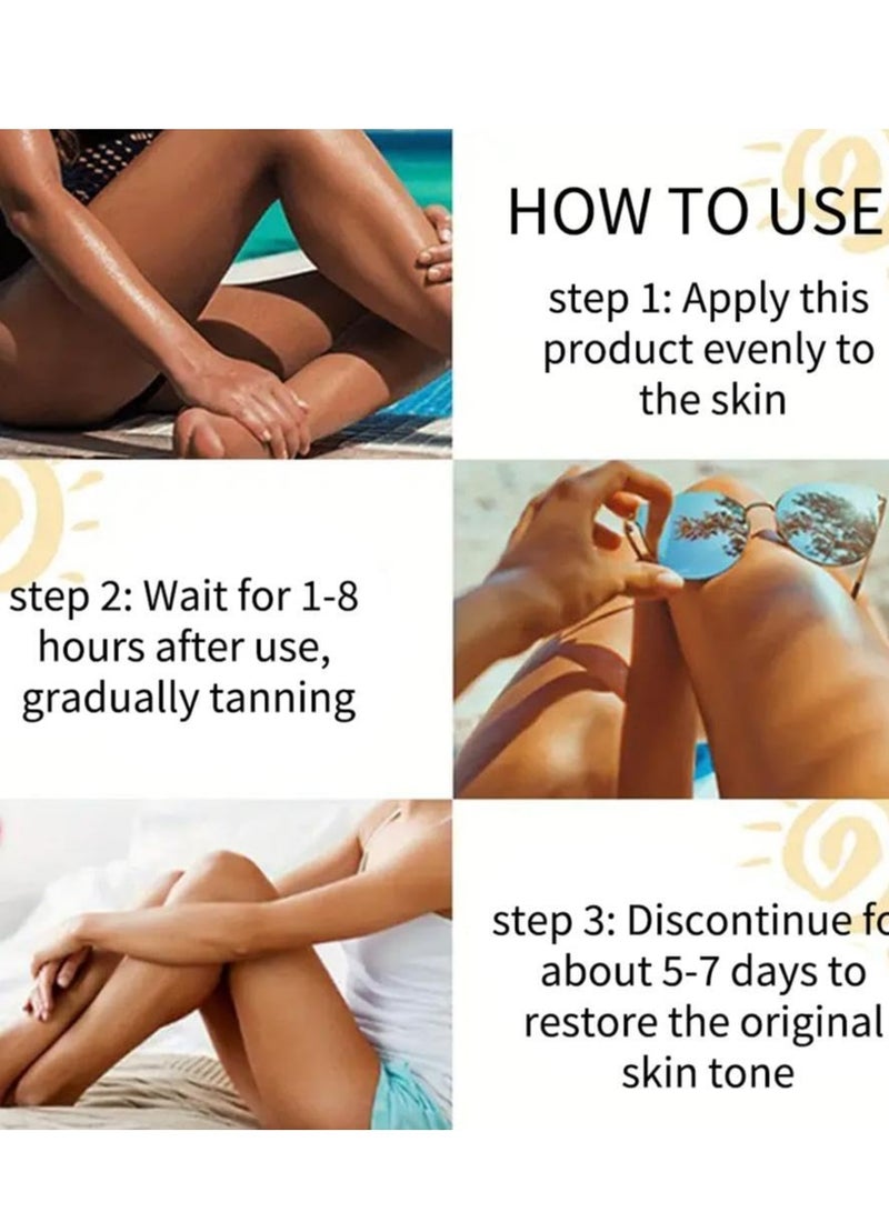 Hllozzi 100ml Carrot Tanning Gel for Men and Women Create Bronze Skin Extreme Intensive Tanning Soft Gel Tanning Lotion Accelerator Tanning Cream Self Tanner Gel for Skin Tanning Sunless Tanner - Image 4