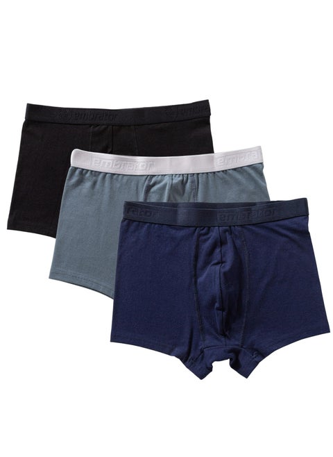 Pack of 3 Plain Cotton Lycra Boxer for Men