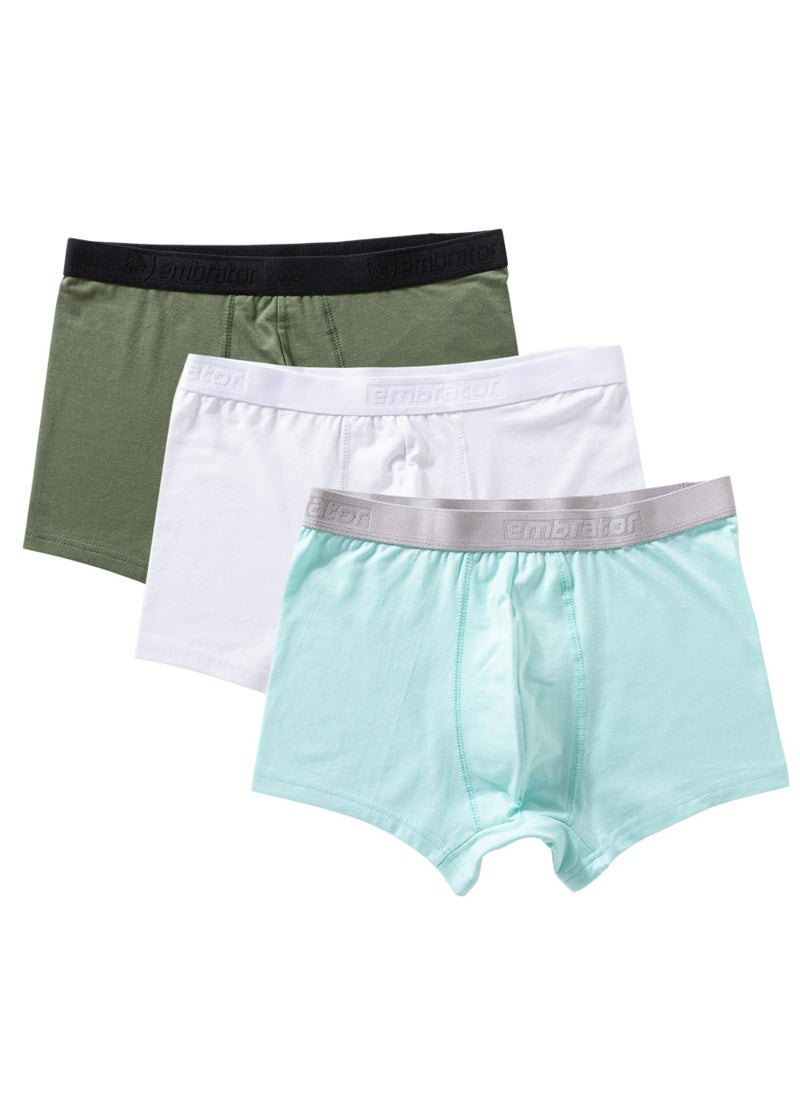 Pack of 3 Plain Cotton Lycra Boxer for Men