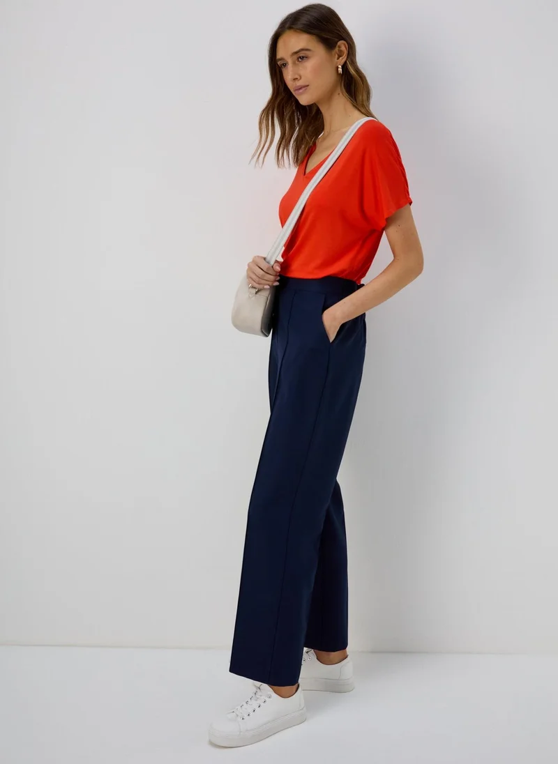 Matalan Et Vous Navy Pleat Front Snaffle Trousers