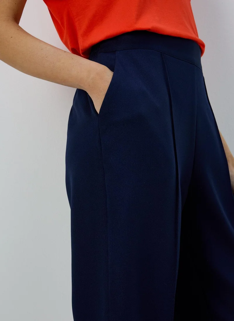 Matalan Et Vous Navy Pleat Front Snaffle Trousers