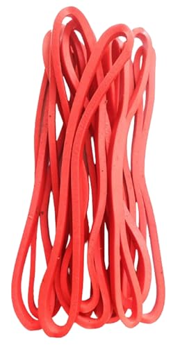 IMPRINT Natural Long Red 5-6 MM Wide and 8 Inches Longs Red Color Rubberbands, Big, Large, Heavy Duty and Thick Extra Strong Rubber Bands Pack of 5 - Image 1