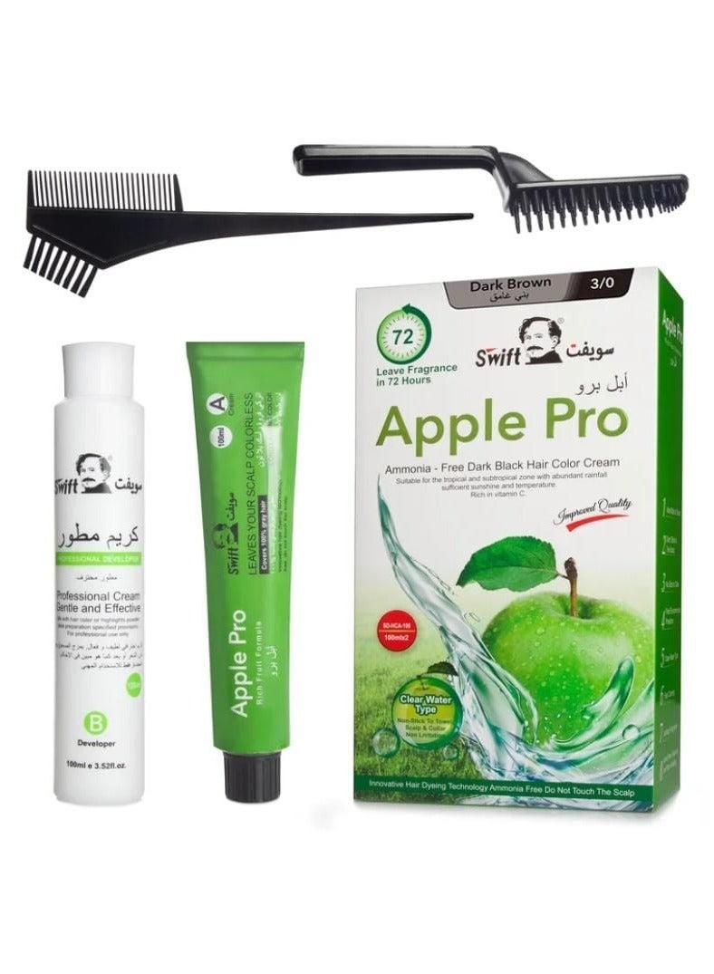 Swift Apple Pro ( Dark Brown ) Hair Color - No Ammonia -200ml - Image 1