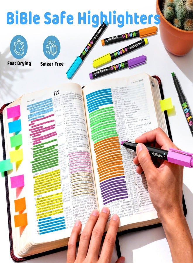 Guangna Bible Highlighters No Bleed, 6pcs, Chisel Tip, Neon Colors, Aesthetic Quick Dry for Bible Jounaling Planner Books Notes Teacher School Office Supplies (Fluorescent Colors) - Image 4