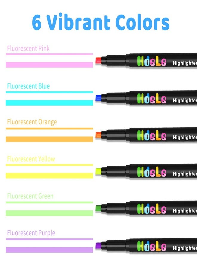 Guangna Bible Highlighters No Bleed, 6pcs, Chisel Tip, Neon Colors, Aesthetic Quick Dry for Bible Jounaling Planner Books Notes Teacher School Office Supplies (Fluorescent Colors) - Image 2