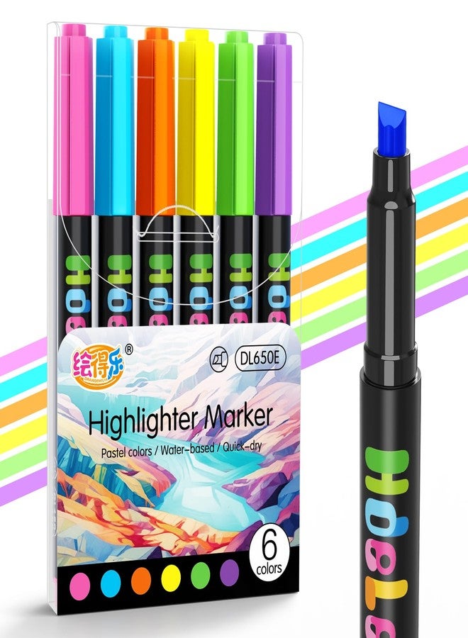 Guangna Bible Highlighters No Bleed, 6pcs, Chisel Tip, Neon Colors, Aesthetic Quick Dry for Bible Jounaling Planner Books Notes Teacher School Office Supplies (Fluorescent Colors) - Image 1