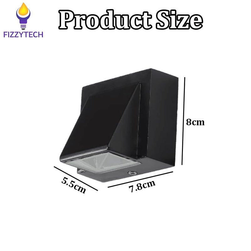 fizzytech مصباح حائط خارجي LED بلاستيكي 5 واط | ضوء مقاوم للماء والصدمات | تركيبة مثبتة على الحائط لغرفة النوم والحديقة وزينة المنزل (أبيض دافئ) - Image 2