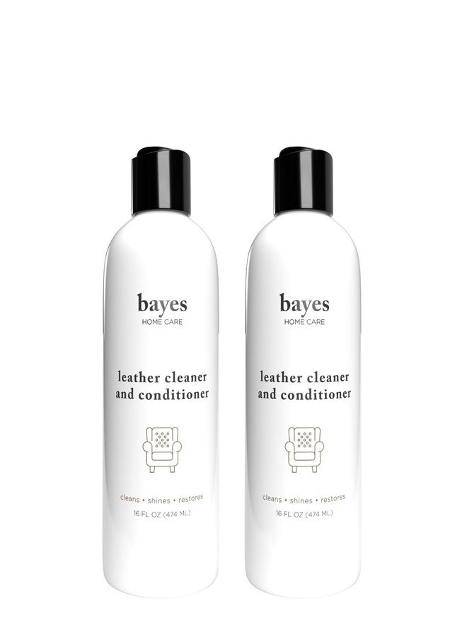 Bayes Premium High Performance Leather Upholstery Cleaner and Conditioner - 16 oz - Prevents Drying, Cracking or Fading of Leather Couches, Car Seats, Shoes, Purses, Pack of 2 - Image 1