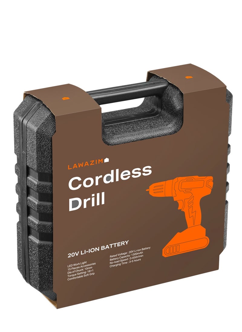 Cordless Drill 20V Lithium-Ion 10mm with 2 Batteries and Accessories - pzsku/Z3ADF8328937504099F0EZ/45/_/1701168600/1ed79c32-38f0-4b6c-9787-3654c2993a30