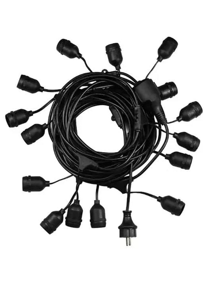 HUA QIANG WANG - 33FT Outdoor String Lights, 10 Meter 20 Hanging Sockets Decorative Lights for Outdoor Garden，Bulb Not Included - Image 1