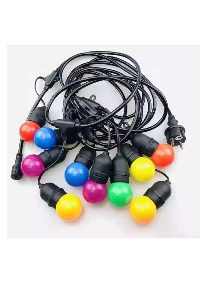 HUA QIANG WANG - 33FT Outdoor String Lights, 10 Meter 20 Hanging Sockets Decorative Lights for Outdoor Garden，Bulb Not Included - Image 1