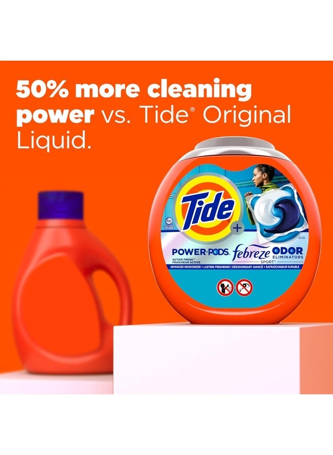 Tide Power Pods Laundry Detergent Pacs with Febreze Sport, 45 Count, Febreze Freshness with Sport Odor Defense - Image 5