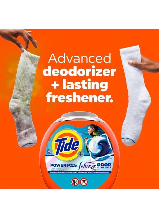 Tide Power Pods Laundry Detergent Pacs with Febreze Sport, 45 Count, Febreze Freshness with Sport Odor Defense - Image 4