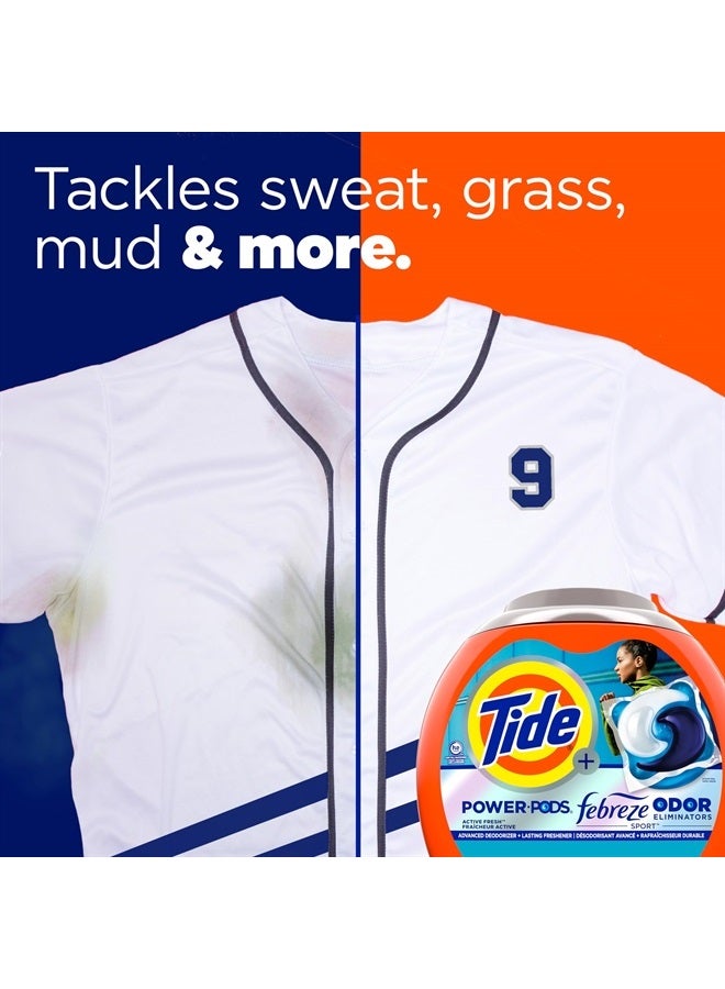 Tide Power Pods Laundry Detergent Pacs with Febreze Sport, 45 Count, Febreze Freshness with Sport Odor Defense - Image 2