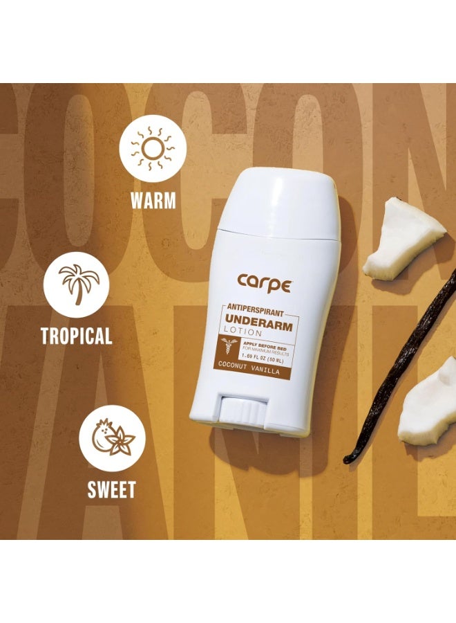 Carpe Carpe Underarm Antiperspirant Deodorant - Advanced Sweat & Odor Protection Formula - Antiperspirant for Women & Men Helps to Combat Excessive Sweating with Odor Control - Coconut Vanilla (Pack of 2) - Image 3