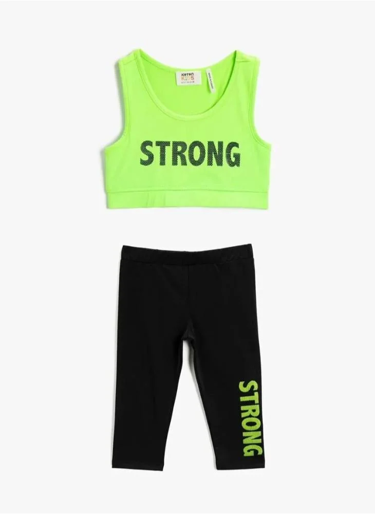 كوتن Slogan Printed Leggings