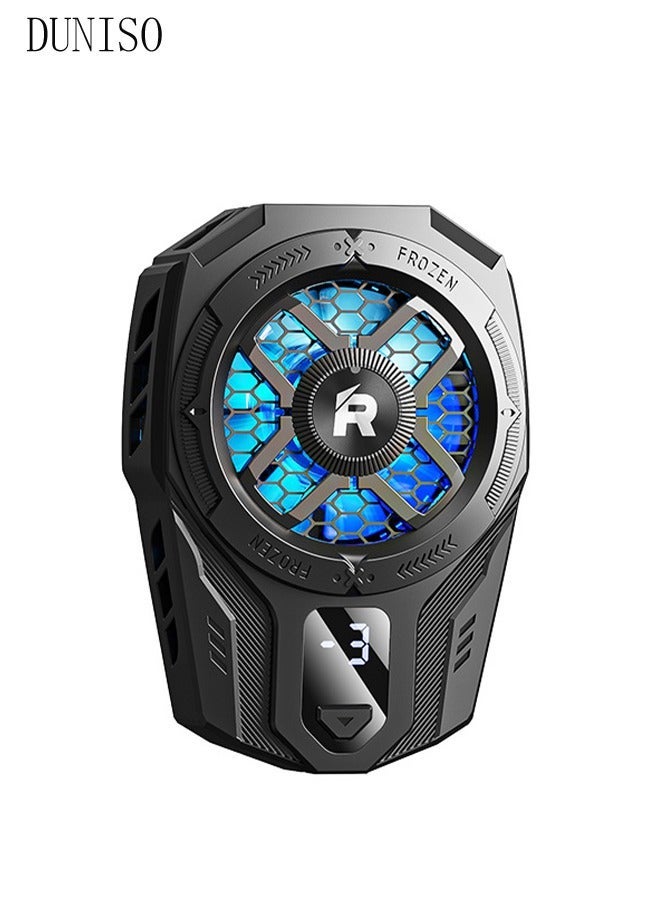 DUNISO Mobile phone radiator, cooling fan, with digital display mobile phone cooling fan, plug-in model, rechargeable, playing games, live streaming, watching videos - Image 3