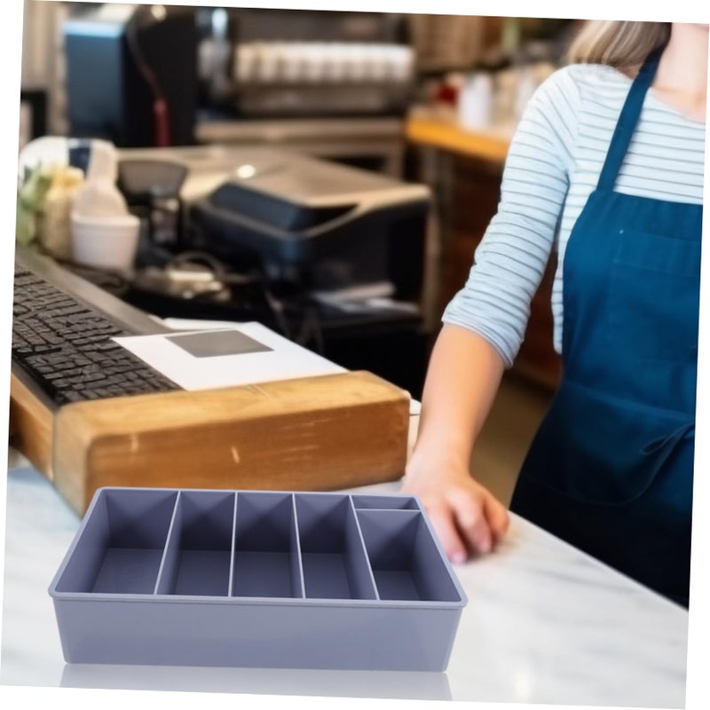Grey Vertical Cashier Box Money Organizer With Phone Storage And File Case - Image 4