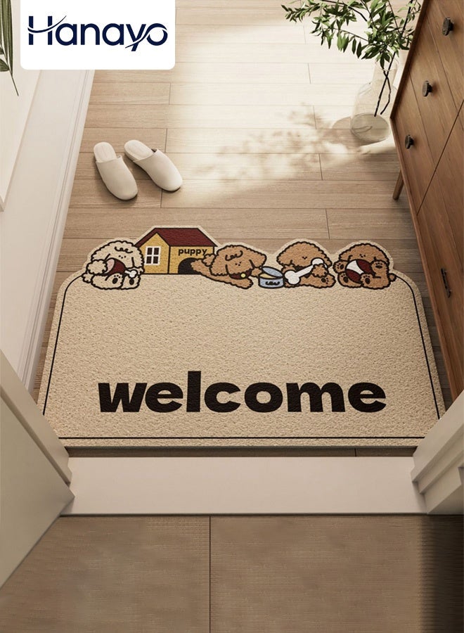 Hanayo Door Mats Indoor Resist Dirt Entrance Mat Mud Removal Mat Non-slip Low Profile Inside Floor Mat for Indoor Outdoor Front Door Entryway Patio 60*90CM(Beige) - Image 1