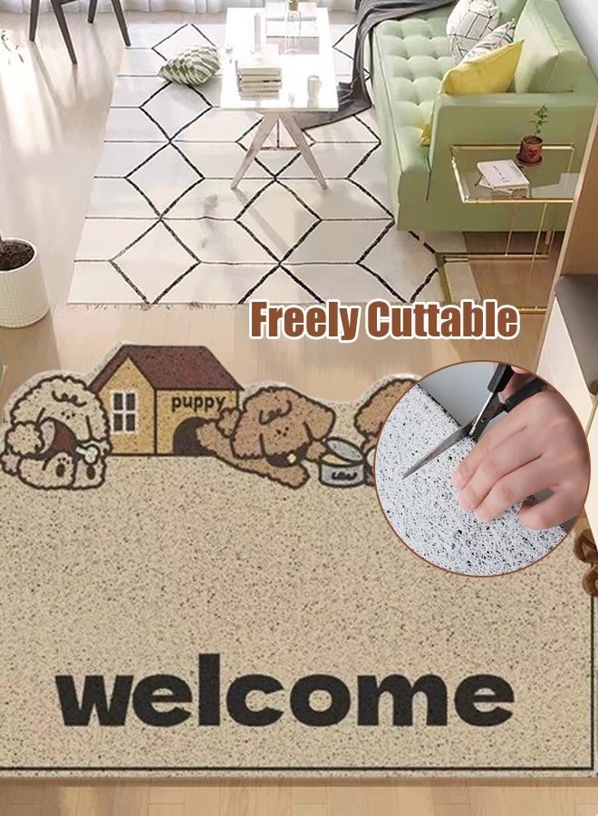 Hanayo Door Mats Indoor Resist Dirt Entrance Mat Mud Removal Mat Non-slip Low Profile Inside Floor Mat for Indoor Outdoor Front Door Entryway Patio 60*90CM(Beige) - Image 3
