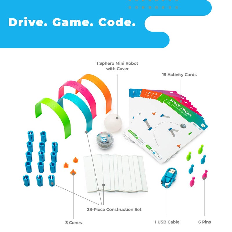 Sphero Sphero Mini Activity Kit - App-Enabled Coding Robot - 55 Piece Construction Set & Activity Cards - STEM Educational Toy for Kids - Bluetooth Connectivity - Interactive & Fun Learning for Ages 8+  - Image 2