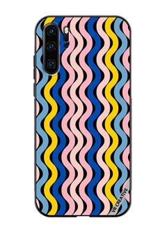 Protective Case Cover For Huawei P30 Pro Retro Vintage Waves Groove Design Multicolour