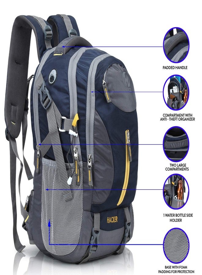 HEROZ Hacker 50 litres Large Size Nylon Travel Laptop Backpack Water Resistant Slim Durable Computer Book Bag Tracking Fits Up to 17.3-inch Laptop (058- ALL) (Navy Blue) - Image 3