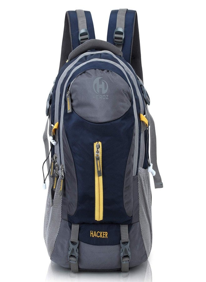 HEROZ Hacker 50 litres Large Size Nylon Travel Laptop Backpack Water Resistant Slim Durable Computer Book Bag Tracking Fits Up to 17.3-inch Laptop (058- ALL) (Navy Blue) - Image 1